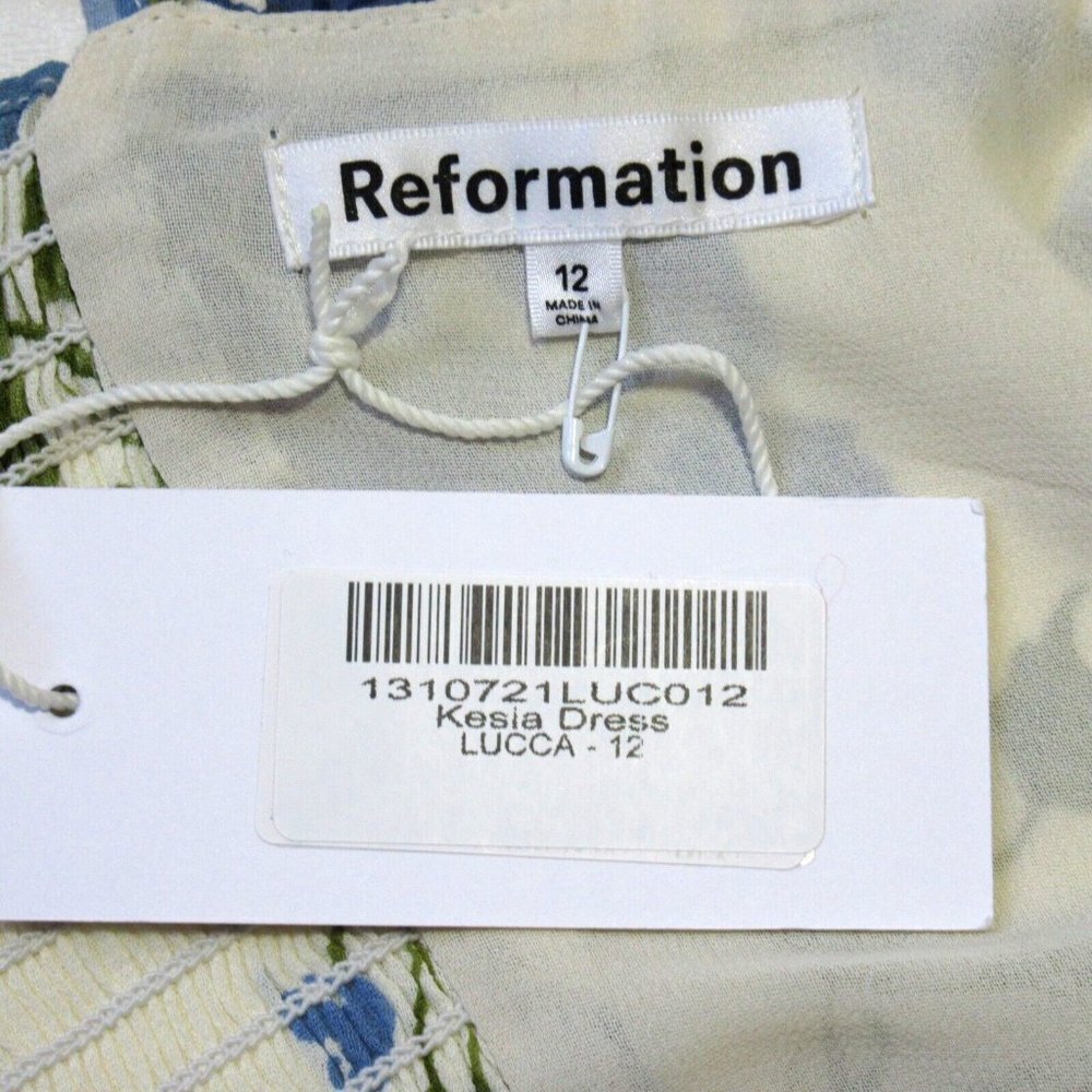NWT Reformation Kesia in Lucca Floral Tie Strap Georgette Tiered Midi Dress 12 - Picture 8 of 9
